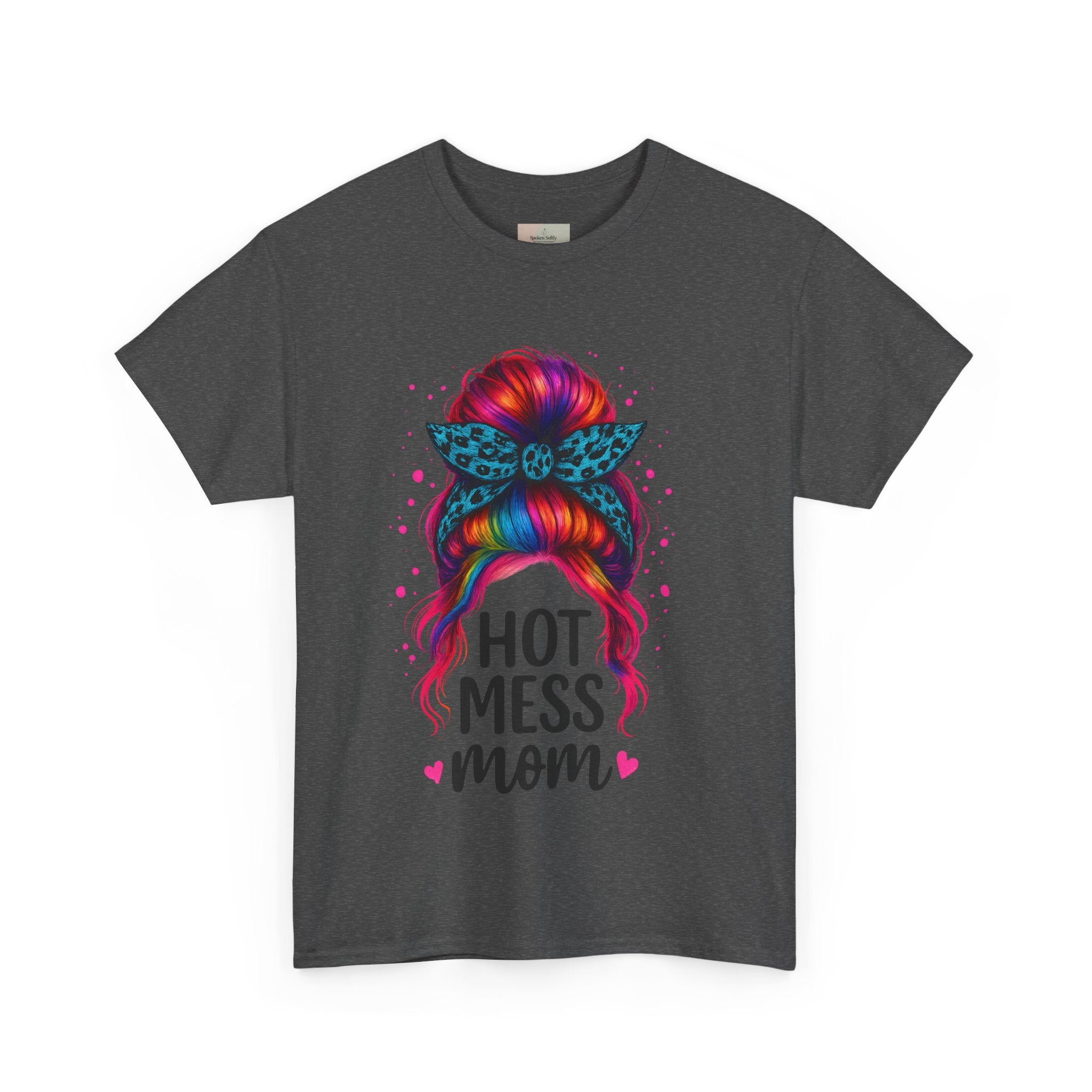 Hot Mess Mom Unisex Heavy Cotton Tee, Funny Mom Shirt, Gift for Mothers Day, Parody T-Shirt, Casual Wear, Trendy Graphic Tee