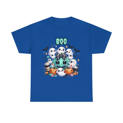 Halloween Boo Tee, Fun Spooky T-Shirt, Unisex Heavy Cotton, Cute Halloween Apparel, Ghost & Pumpkin Shirt, Seasonal Gift Idea