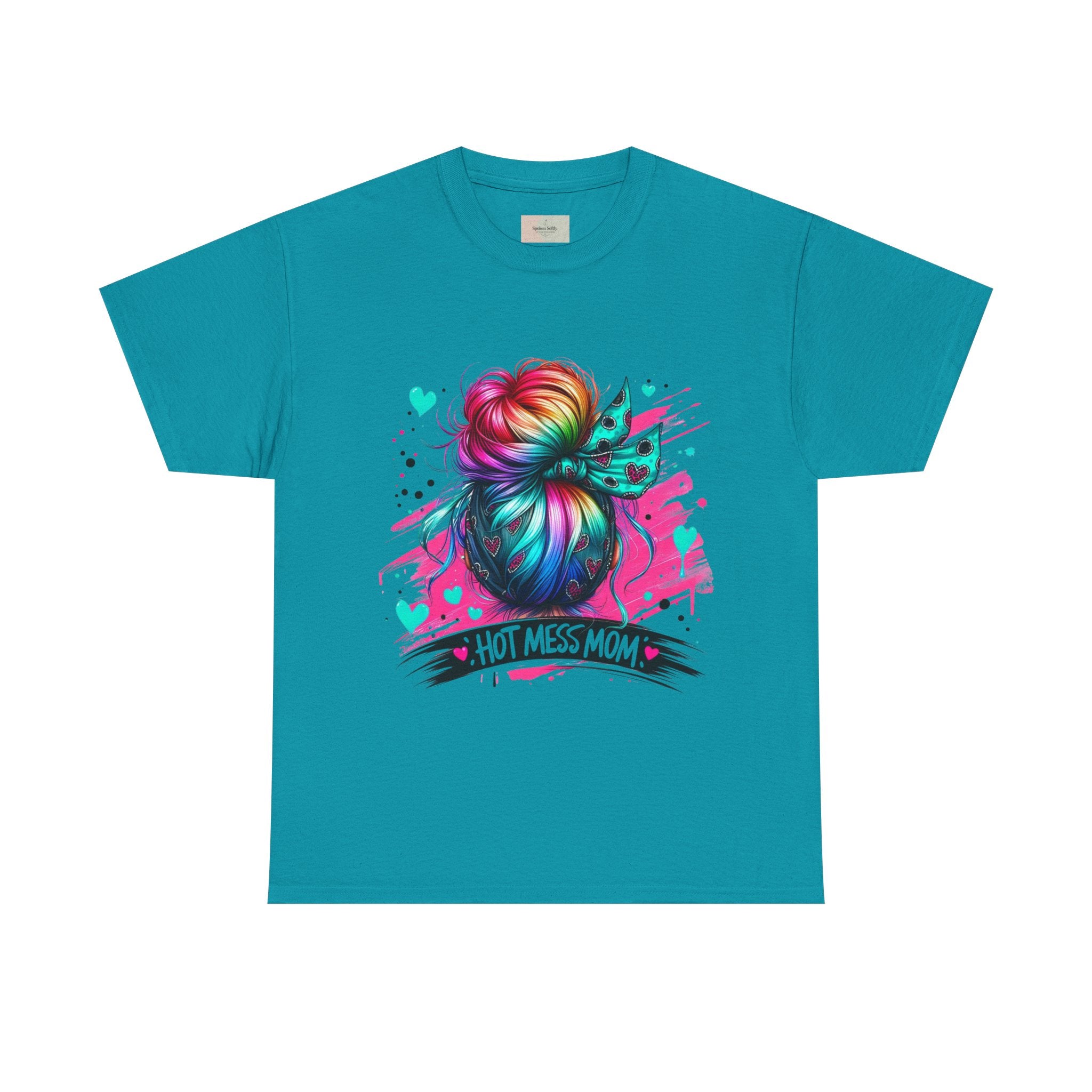 Colorful Hot Mess Mom Tee - Fun Gift, Casual Wear, Mother's Day, Parenting Humor, Family Gatherings