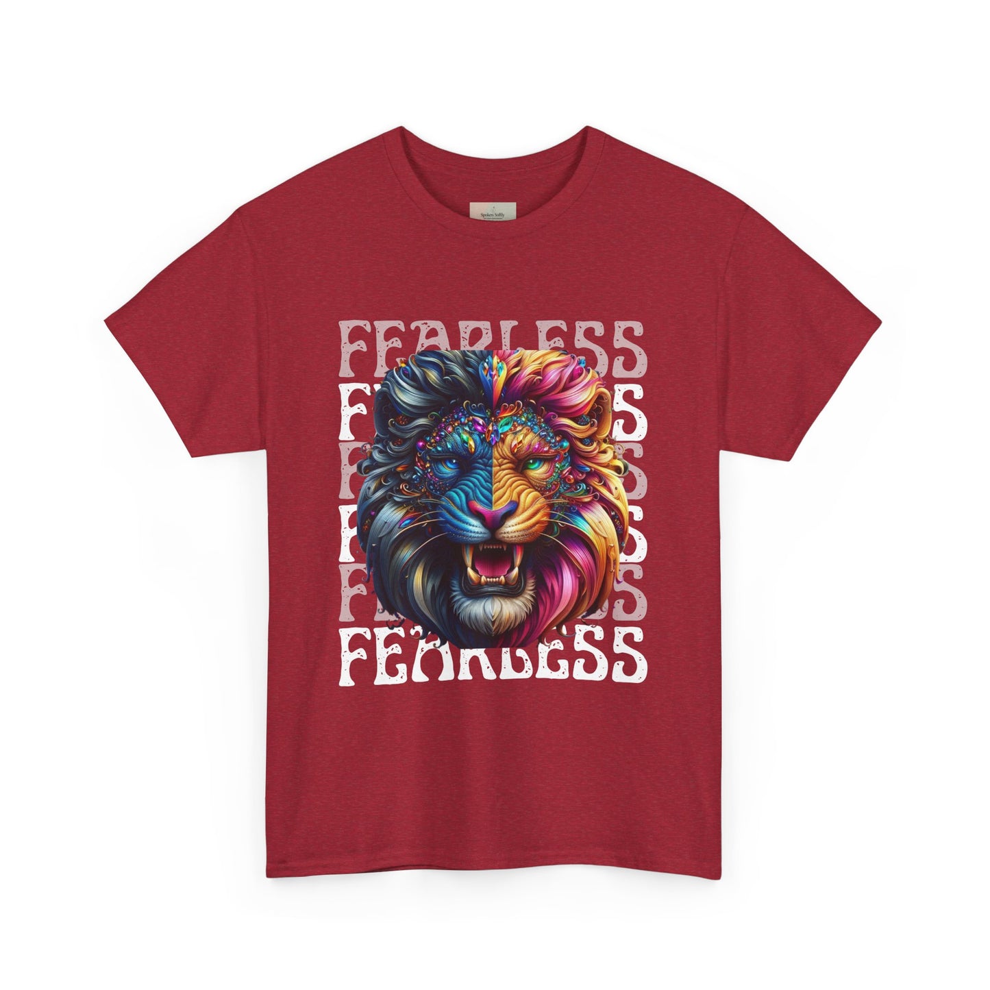 Colorful Lion Unisex Heavy Cotton Tee, Animal Lovers Gift, Unique Tee for Men and Women, Casual Wear, Graphic T-Shirt