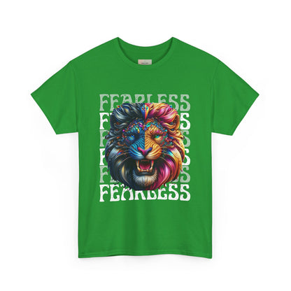 Colorful Lion Unisex Heavy Cotton Tee, Animal Lovers Gift, Unique Tee for Men and Women, Casual Wear, Graphic T-Shirt