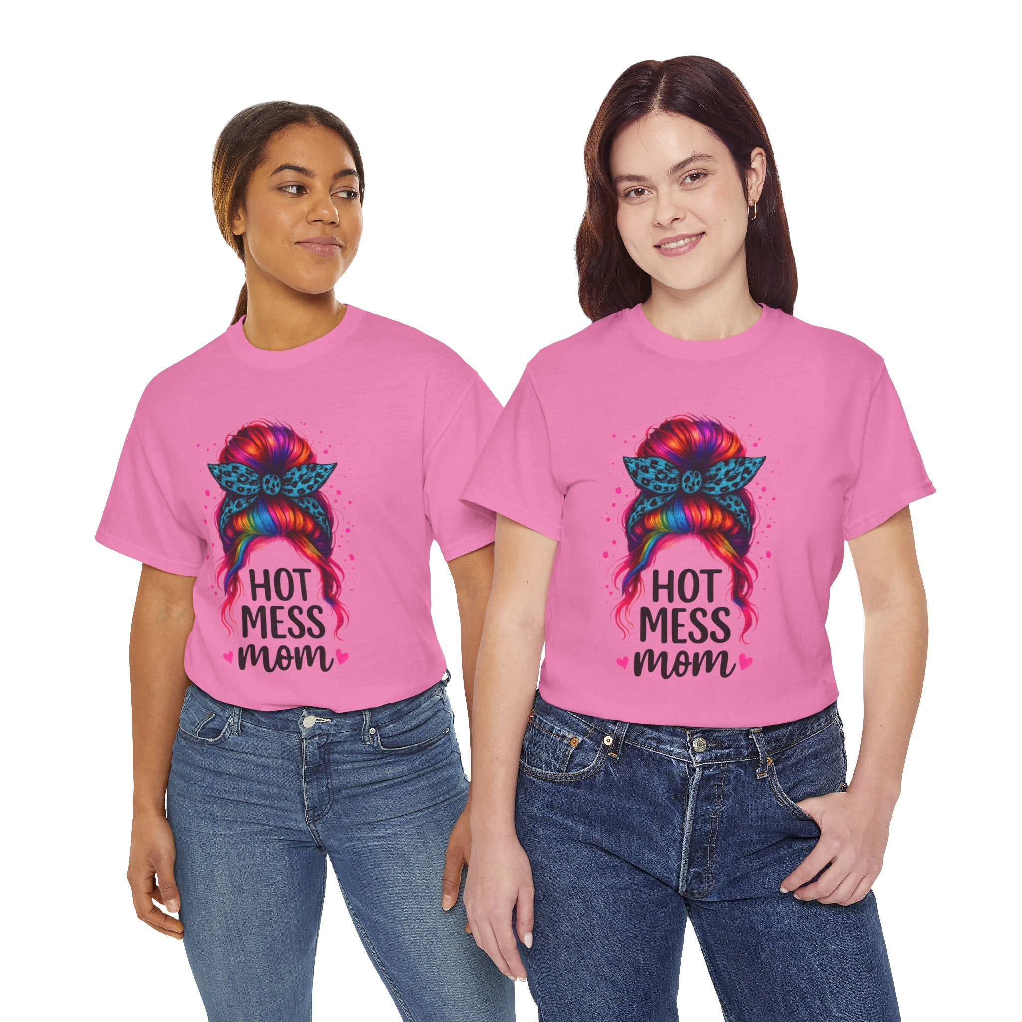 Hot Mess Mom Unisex Heavy Cotton Tee, Funny Mom Shirt, Gift for Mothers Day, Parody T-Shirt, Casual Wear, Trendy Graphic Tee