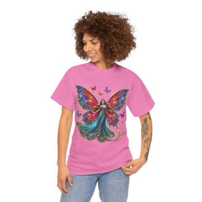 Fantasy Fairy Unisex Heavy Cotton Tee - Enchanting Artwork for Nature Lovers, Magical Gift, Boho Style, Summer Fashion, Unique Tee