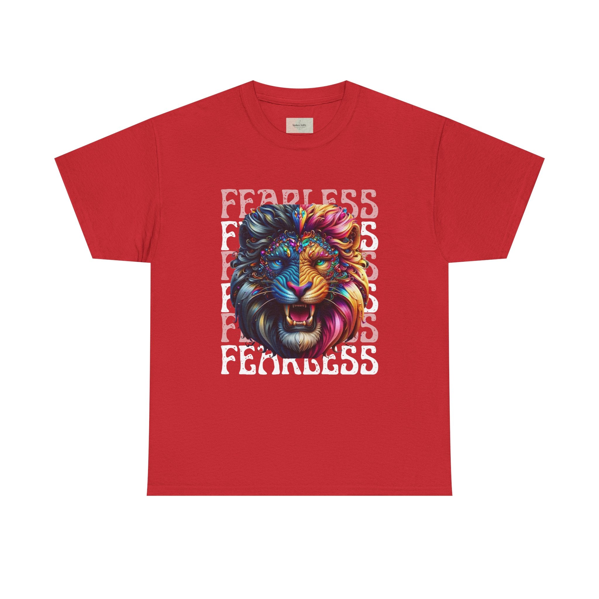 Colorful Lion Unisex Heavy Cotton Tee, Animal Lovers Gift, Unique Tee for Men and Women, Casual Wear, Graphic T-Shirt