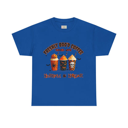 Halloween Coffee Tee, Fun Graphic T-Shirt, Unisex Shirt for Pumpkin Spice Lovers, Spooky Season Apparel, Boo-tiful Halloween Gift