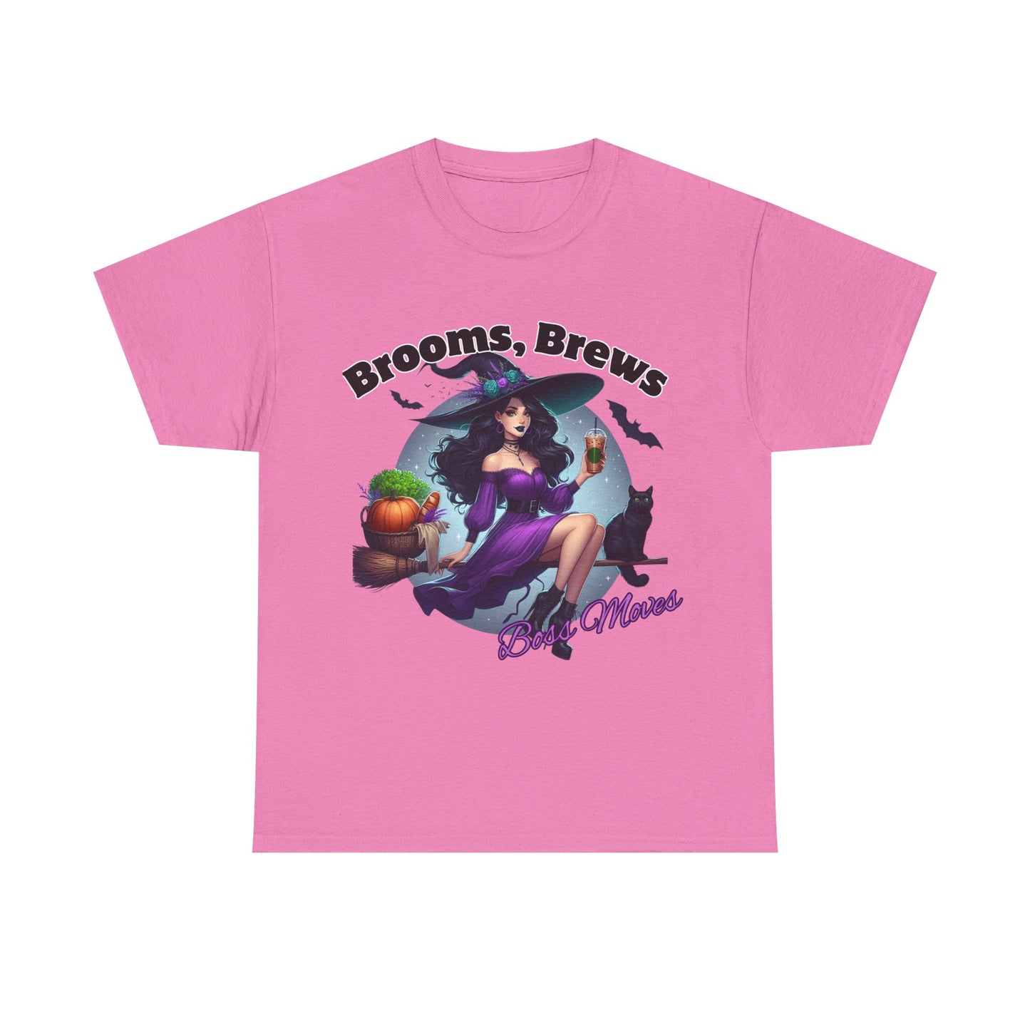 Brooms & Brews Halloween Tee, Unisex Shirt, Witch Craft Tee, Autumn Apparel, Spooky Season Outfit