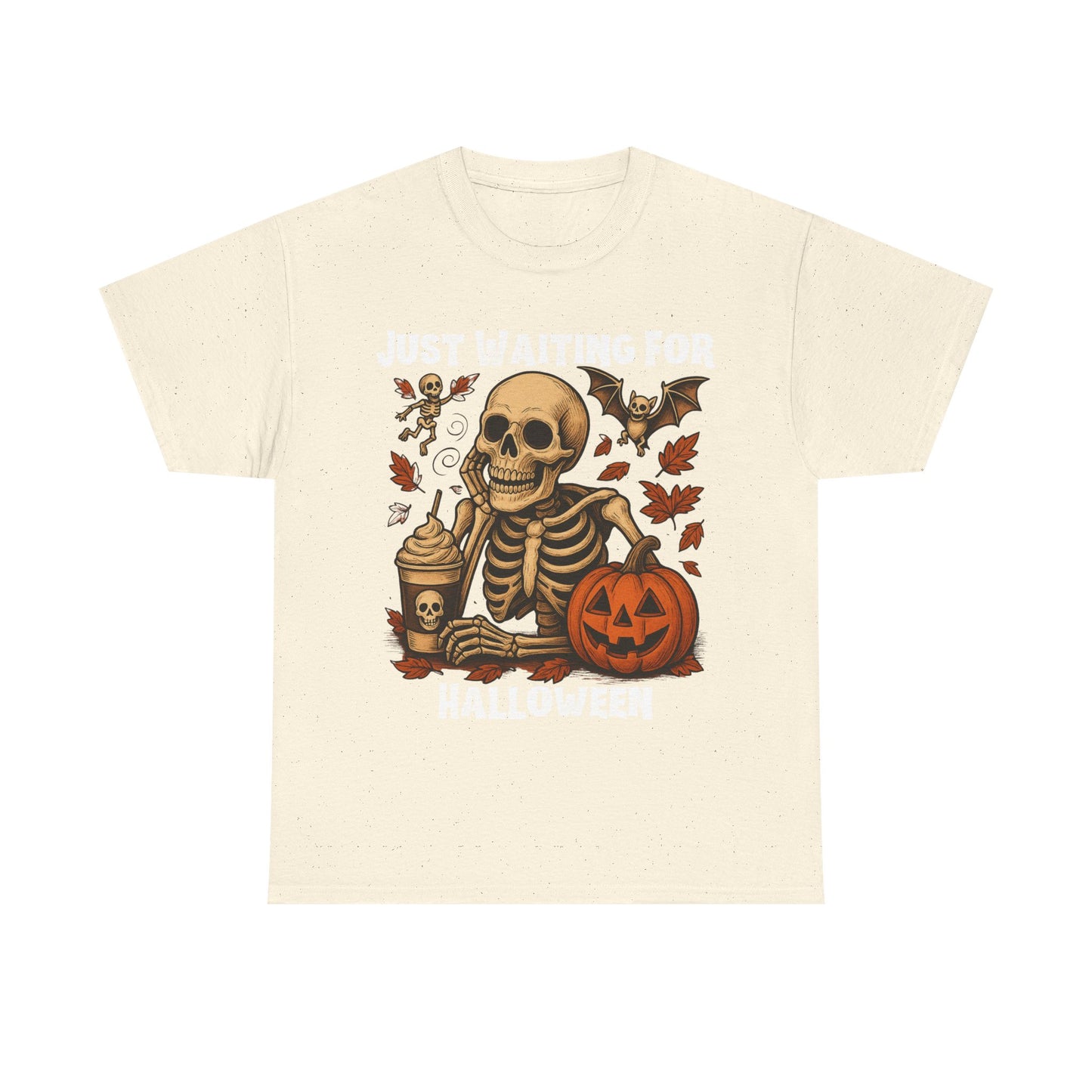 Halloween Skeleton Tee, Spooky T-Shirt, Fall Shirt, Unisex Halloween Apparel, Pumpkin and Skeleton Design