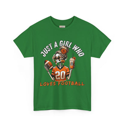 Just a Girl Who Loves Football Unisex Tee, Casual Sports T-Shirt, Football Fan Gift, Game Day Apparel, Fall Sports Top