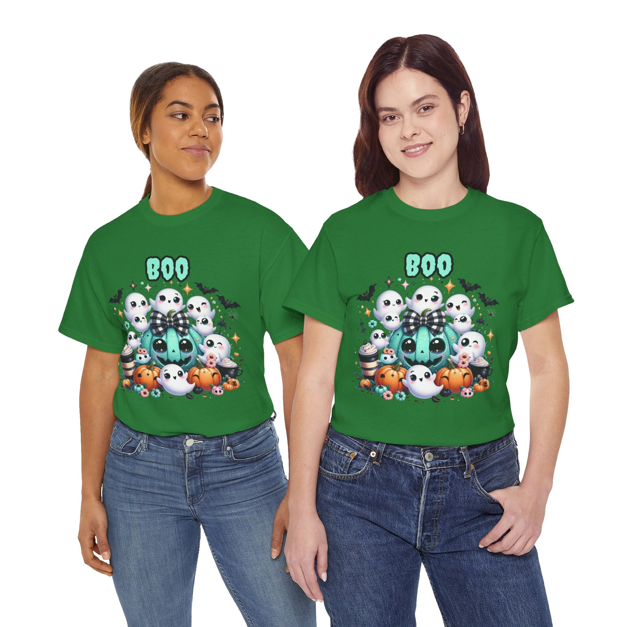 Halloween Boo Tee, Fun Spooky T-Shirt, Unisex Heavy Cotton, Cute Halloween Apparel, Ghost & Pumpkin Shirt, Seasonal Gift Idea