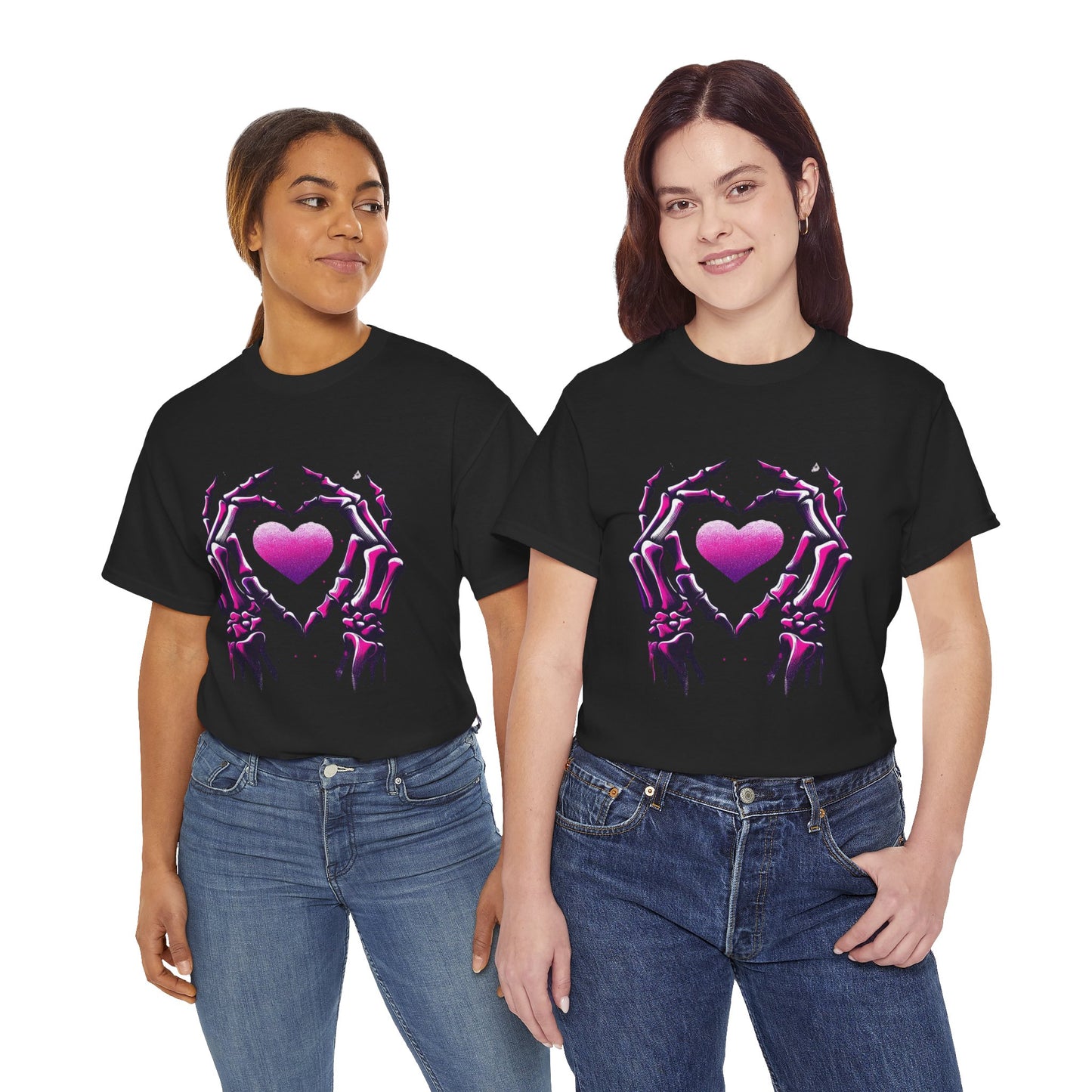 Skeleton Hands Heart Unisex Tee | Halloween Shirt, Gift for Gothic Lovers, Alternative Fashion, Casual Wear, Unique Graphic Tee