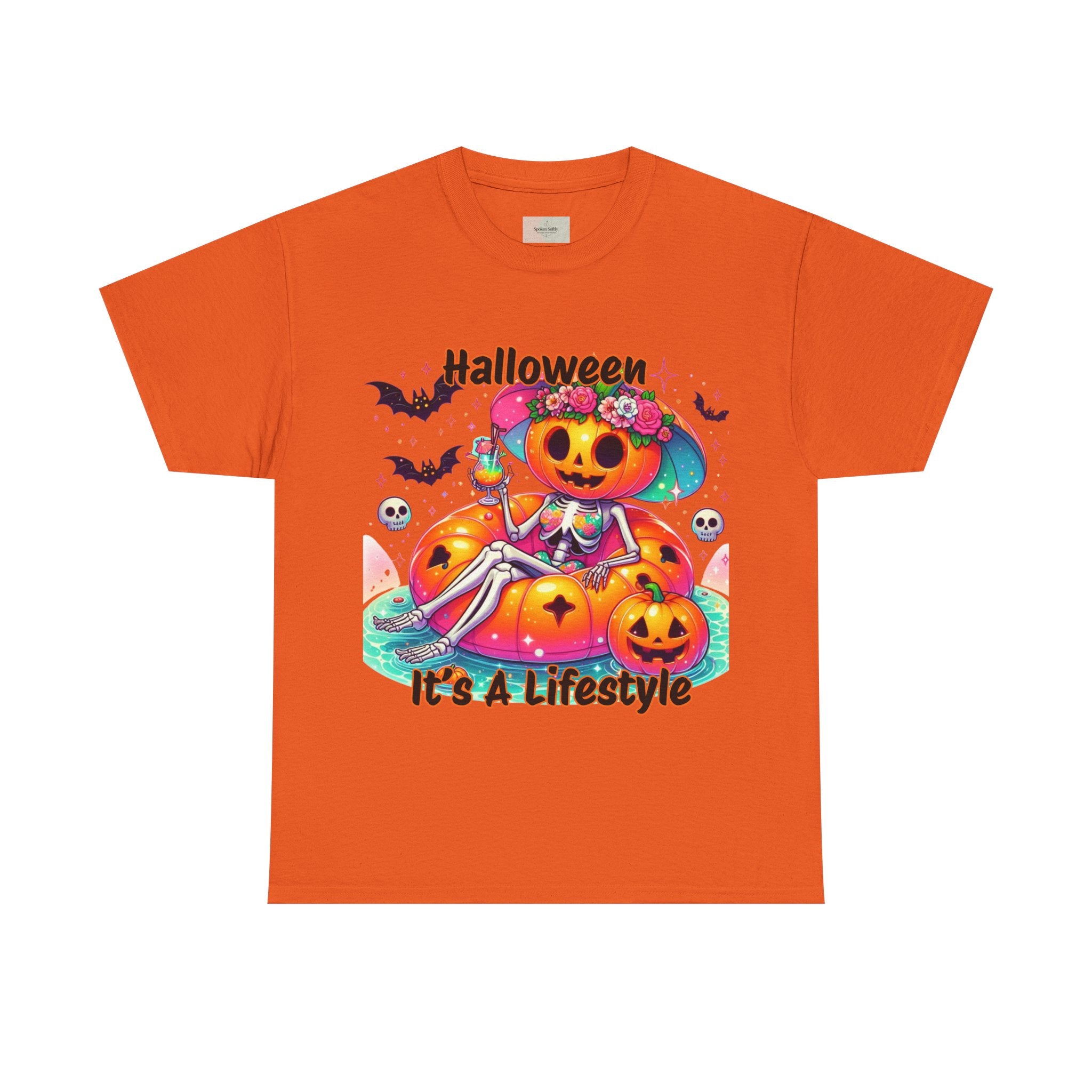 Halloween Lifestyle Unisex Heavy Cotton Tee, Spooky T-Shirt, Halloween Apparel, Festive Gift, Seasonal Wear