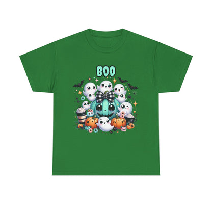 Halloween Boo Tee, Fun Spooky T-Shirt, Unisex Heavy Cotton, Cute Halloween Apparel, Ghost & Pumpkin Shirt, Seasonal Gift Idea