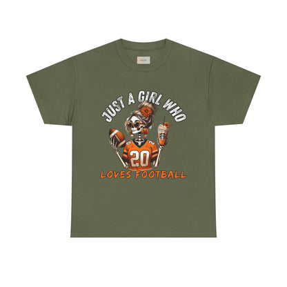 Just a Girl Who Loves Football Unisex Tee, Casual Sports T-Shirt, Football Fan Gift, Game Day Apparel, Fall Sports Top