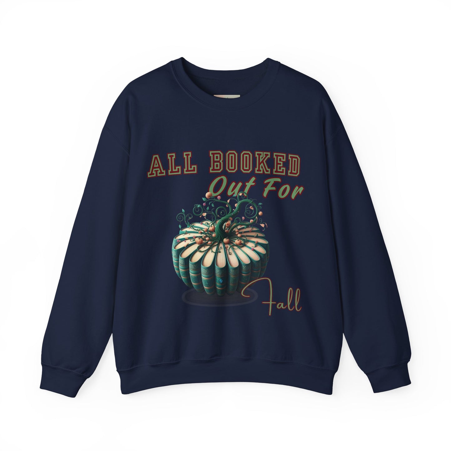 Fall-themed Crewneck Sweatshirt, Cozy Fall Fashion, Pumpkin Design, Perfect for Autumn, Unisex Sweatshirt, Book Lover Gift