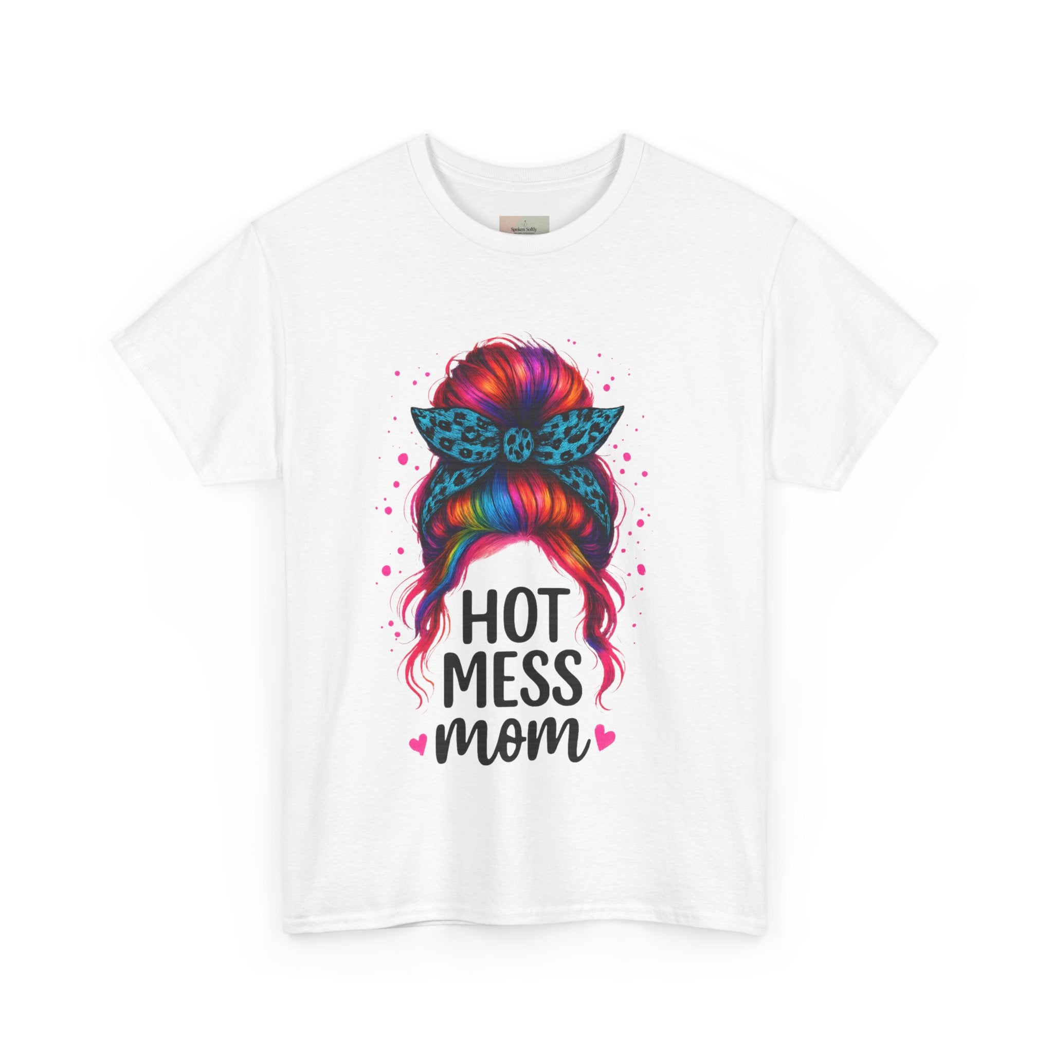 Hot Mess Mom Unisex Heavy Cotton Tee, Funny Mom Shirt, Gift for Mothers Day, Parody T-Shirt, Casual Wear, Trendy Graphic Tee
