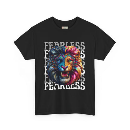 Colorful Lion Unisex Heavy Cotton Tee, Animal Lovers Gift, Unique Tee for Men and Women, Casual Wear, Graphic T-Shirt