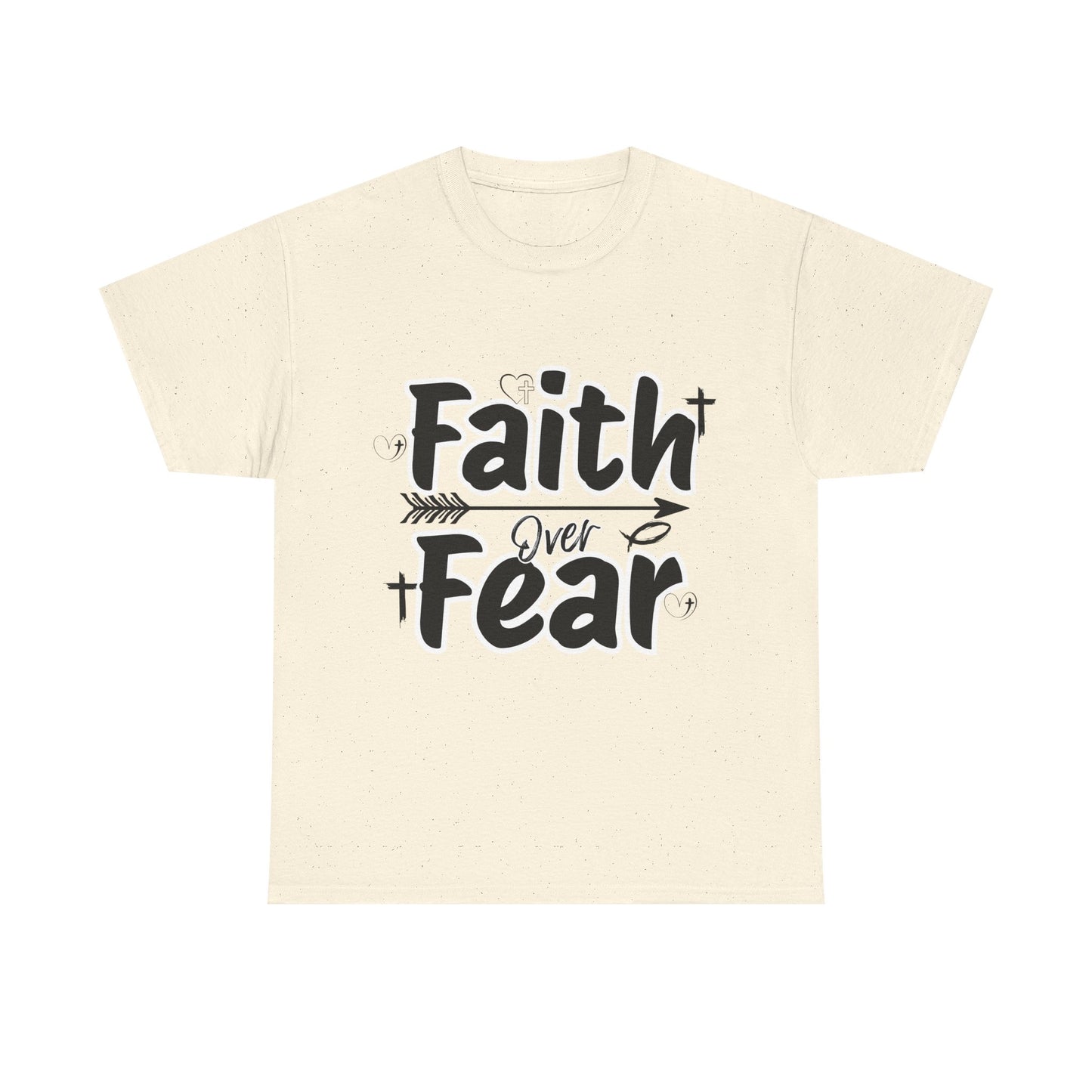 Faith Over Fear Unisex Heavy Cotton Tee, Inspirational T-Shirt, Motivational Apparel, Christian Gift, Everyday Wear, Faith-Based Fashion