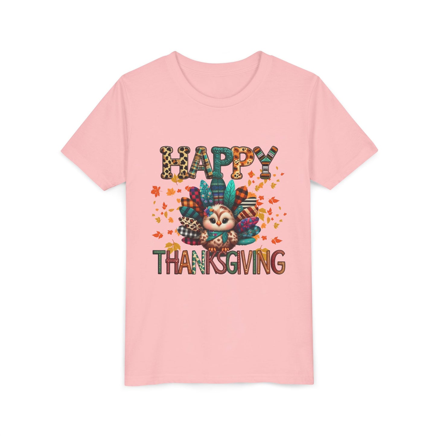 Thanksgiving Turkey Youth Tee, Kids Holiday Shirt, Autumn Graphic Tee, Family Thanksgiving Outfit, Cute Fall Apparel