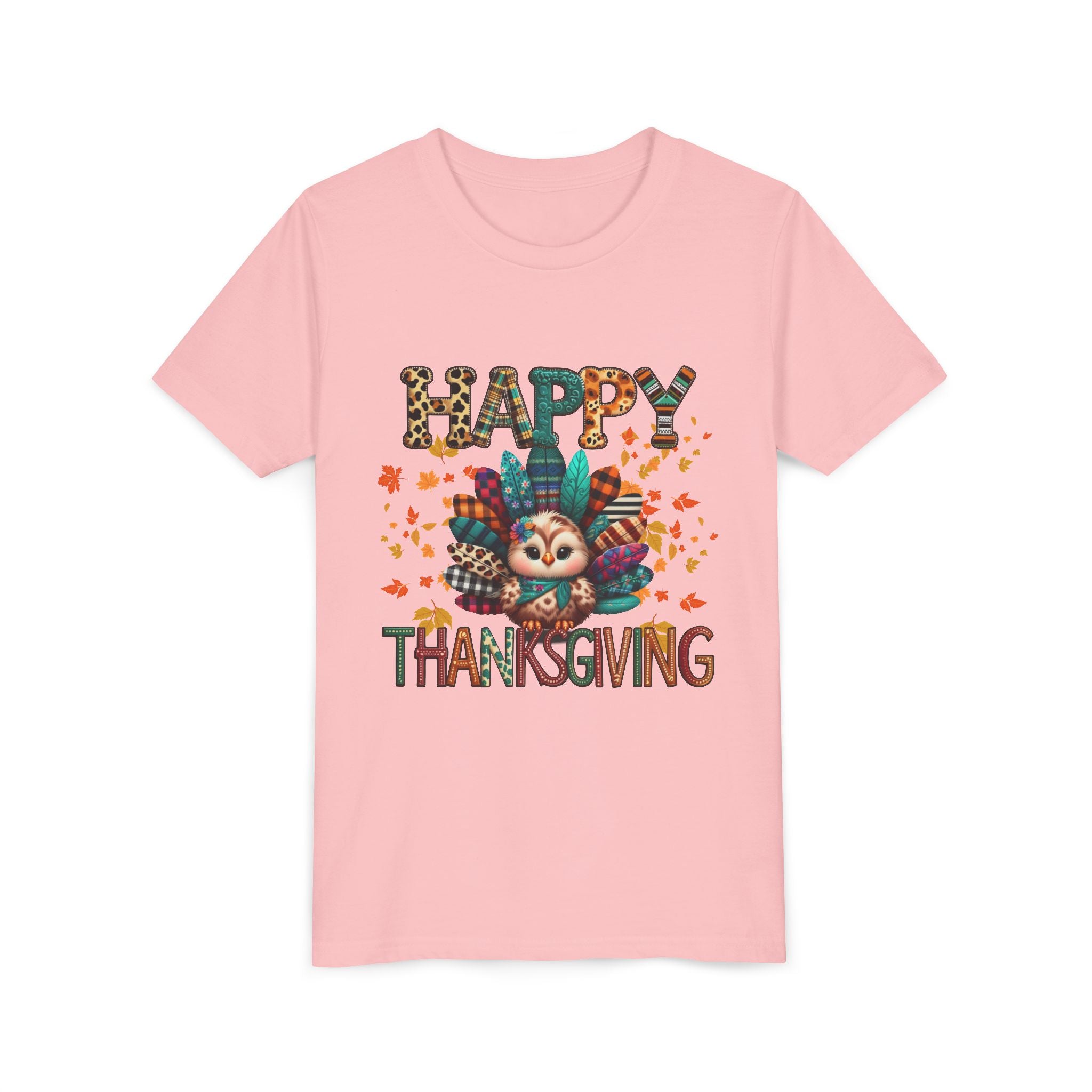 Thanksgiving Turkey Youth Tee, Kids Holiday Shirt, Autumn Graphic Tee, Family Thanksgiving Outfit, Cute Fall Apparel