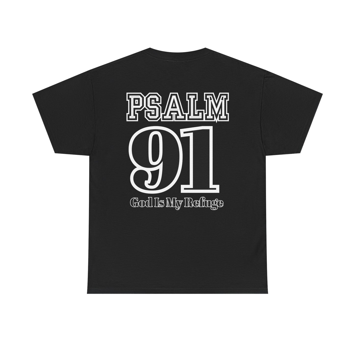 Faith-Inspired Unisex Cotton Tee with Psalm 91, Christian Apparel, Spiritual Gift, Bible Verse Shirt, Casual Wear, Religious T-Shirt