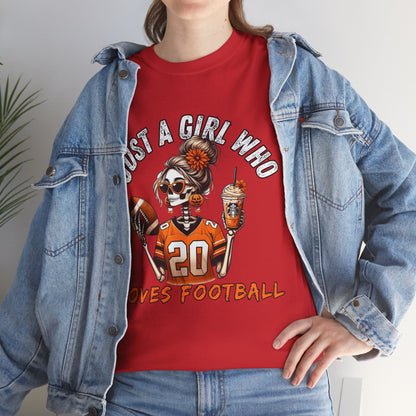 Just a Girl Who Loves Football Unisex Tee, Casual Sports T-Shirt, Football Fan Gift, Game Day Apparel, Fall Sports Top