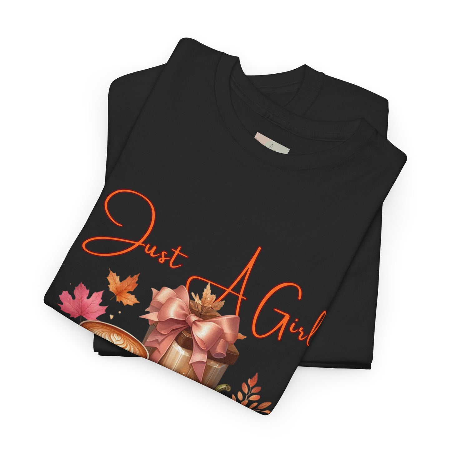 Just A Girl Who Like Fall Cotton Tee, Autumn T-Shirt, Seasonal Graphic Tee, Cozy Fall Apparel