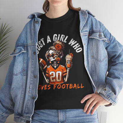 Just a Girl Who Loves Football Unisex Tee, Casual Sports T-Shirt, Football Fan Gift, Game Day Apparel, Fall Sports Top