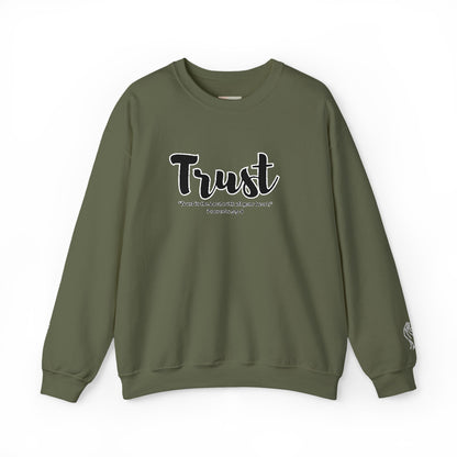 Trust Sweatshirt – “Trust in the Lord with All Thy Heart” Christian Crewneck, Inspirational Faith-Based Pullover, Cozy Unisex Apparel, Motivational Gift for Believers