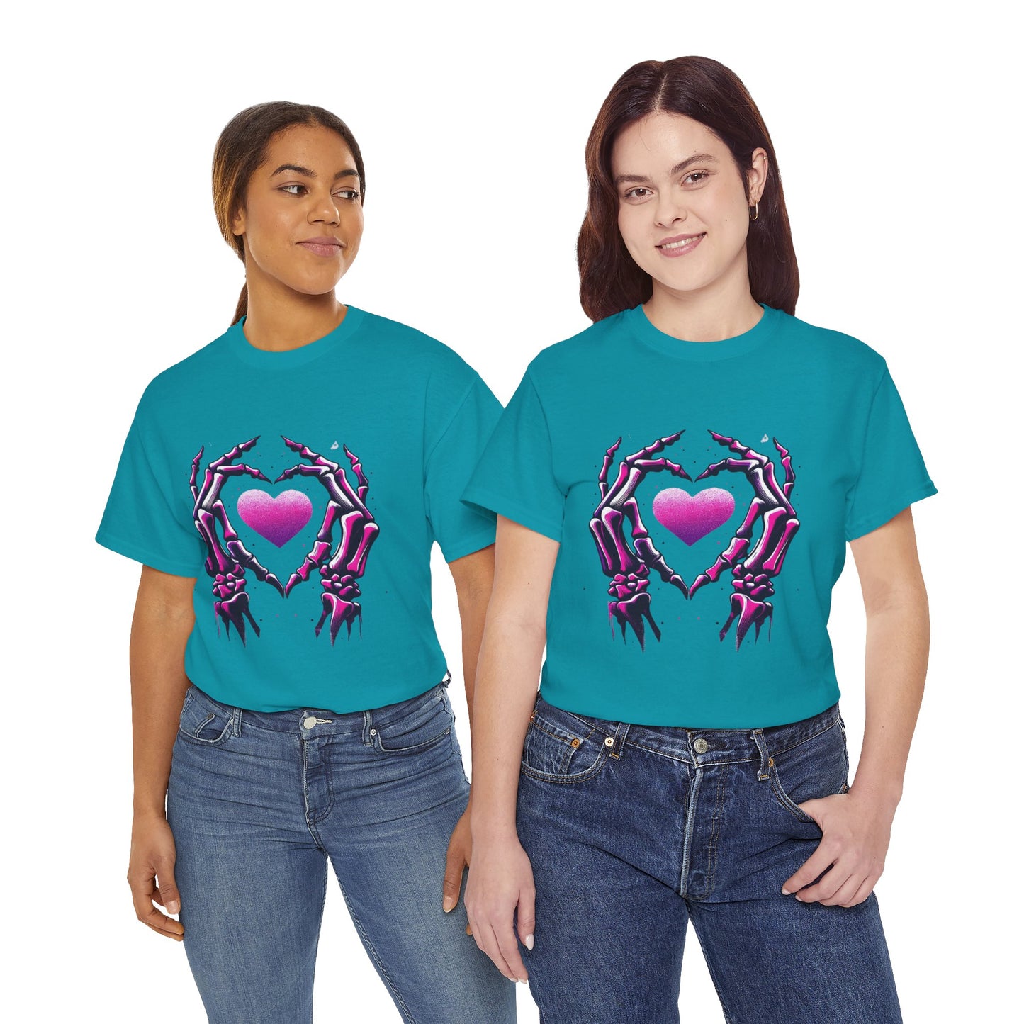 Skeleton Hands Heart Unisex Tee | Halloween Shirt, Gift for Gothic Lovers, Alternative Fashion, Casual Wear, Unique Graphic Tee