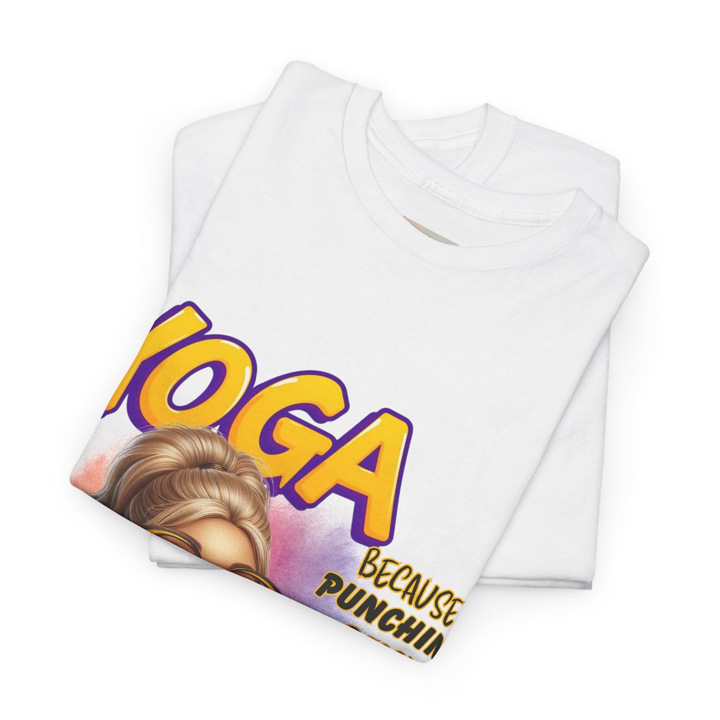 Yoga Humor Unisex Heavy Cotton Tee, Funny Yoga Shirt, Gift for Yogis, Relaxation Tee, Quirky Exercise Apparel