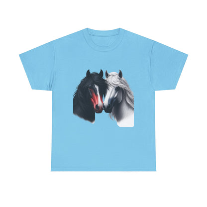 Black and White Horse Graphic Tee, Unisex T-Shirt, Equestrian Gift, Casual Wear, Horse Lover Apparel, Horse-Themed T-Shirt