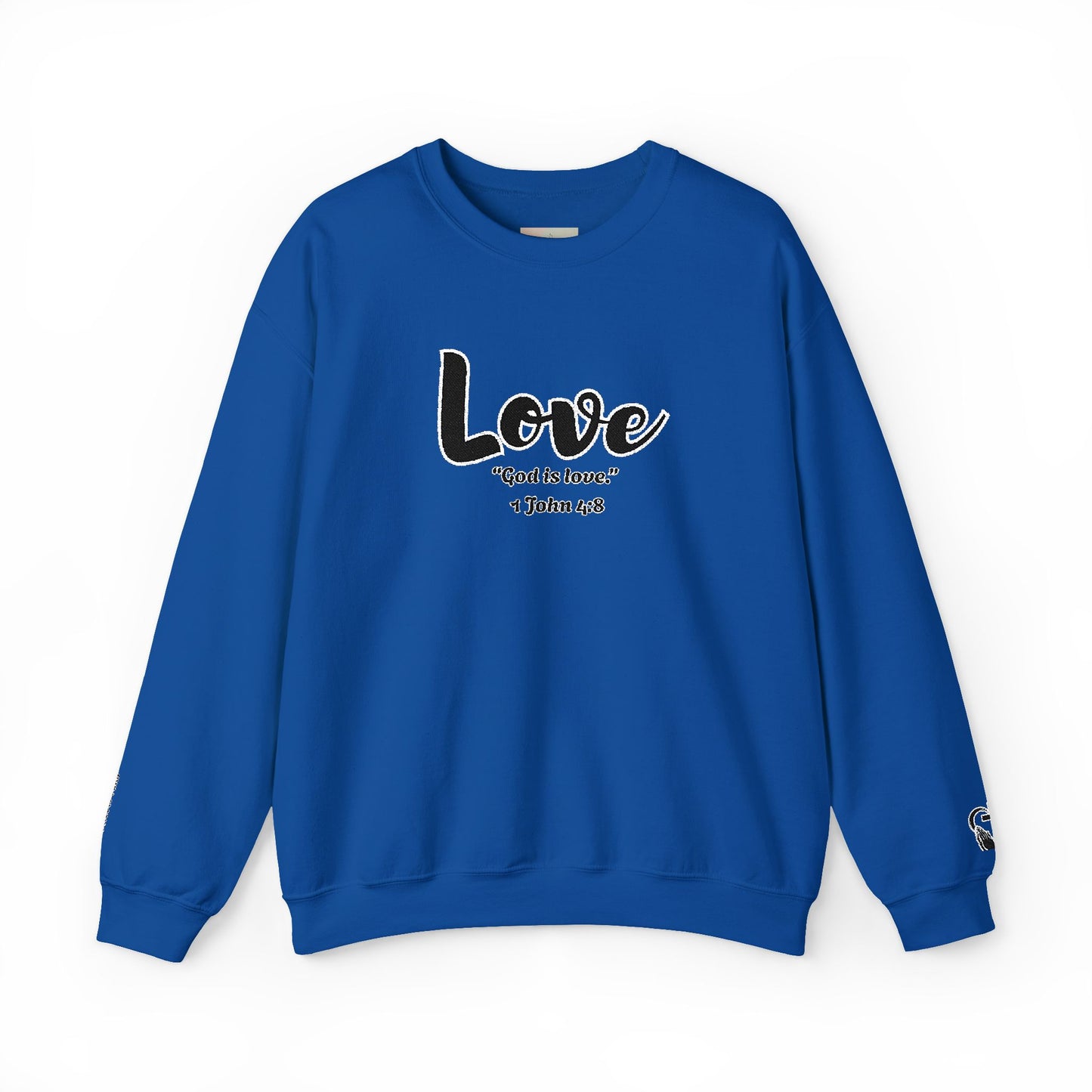Love Sweatshirt – “God Is Love” Minimalist Christian Crewneck, Inspirational Faith-Based Pullover, Cozy Unisex Apparel, Thoughtful Gift for Believers