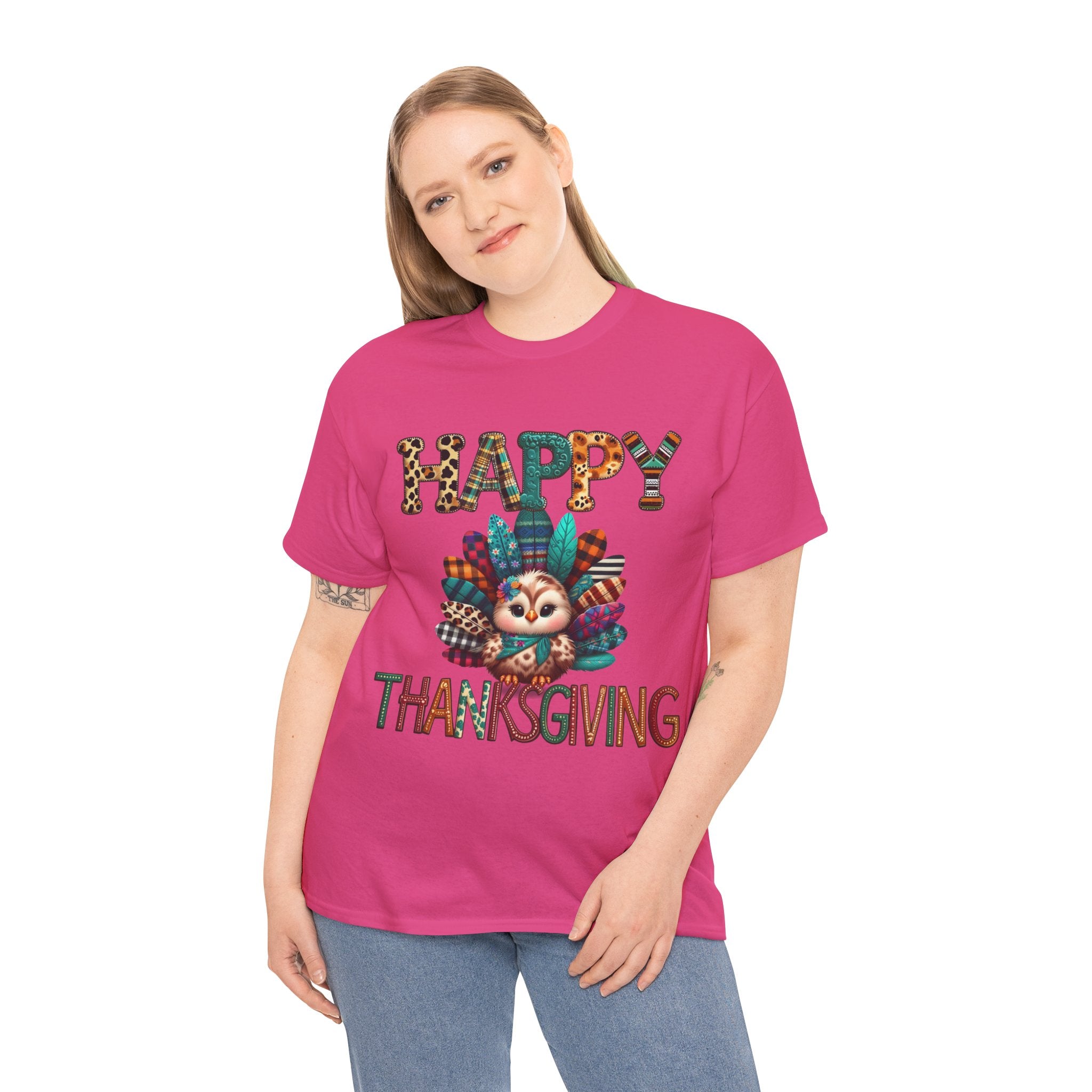 Thanksgiving Turkey T-Shirt, Unisex Heavy Cotton Tee for Fall, Family Gatherings, Holiday Celebrations, Cute Graphic Tee, Turkey Day Shirt