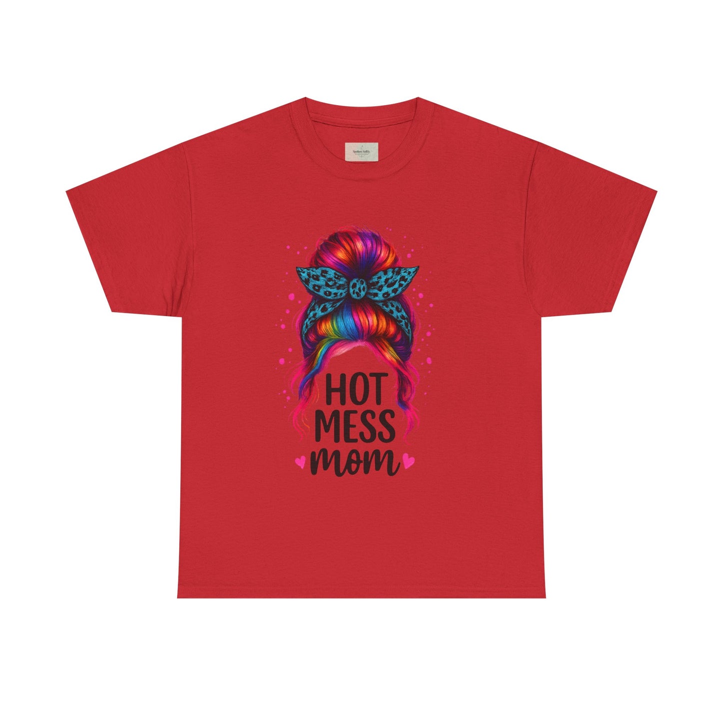 Hot Mess Mom Unisex Heavy Cotton Tee, Funny Mom Shirt, Gift for Mothers Day, Parody T-Shirt, Casual Wear, Trendy Graphic Tee