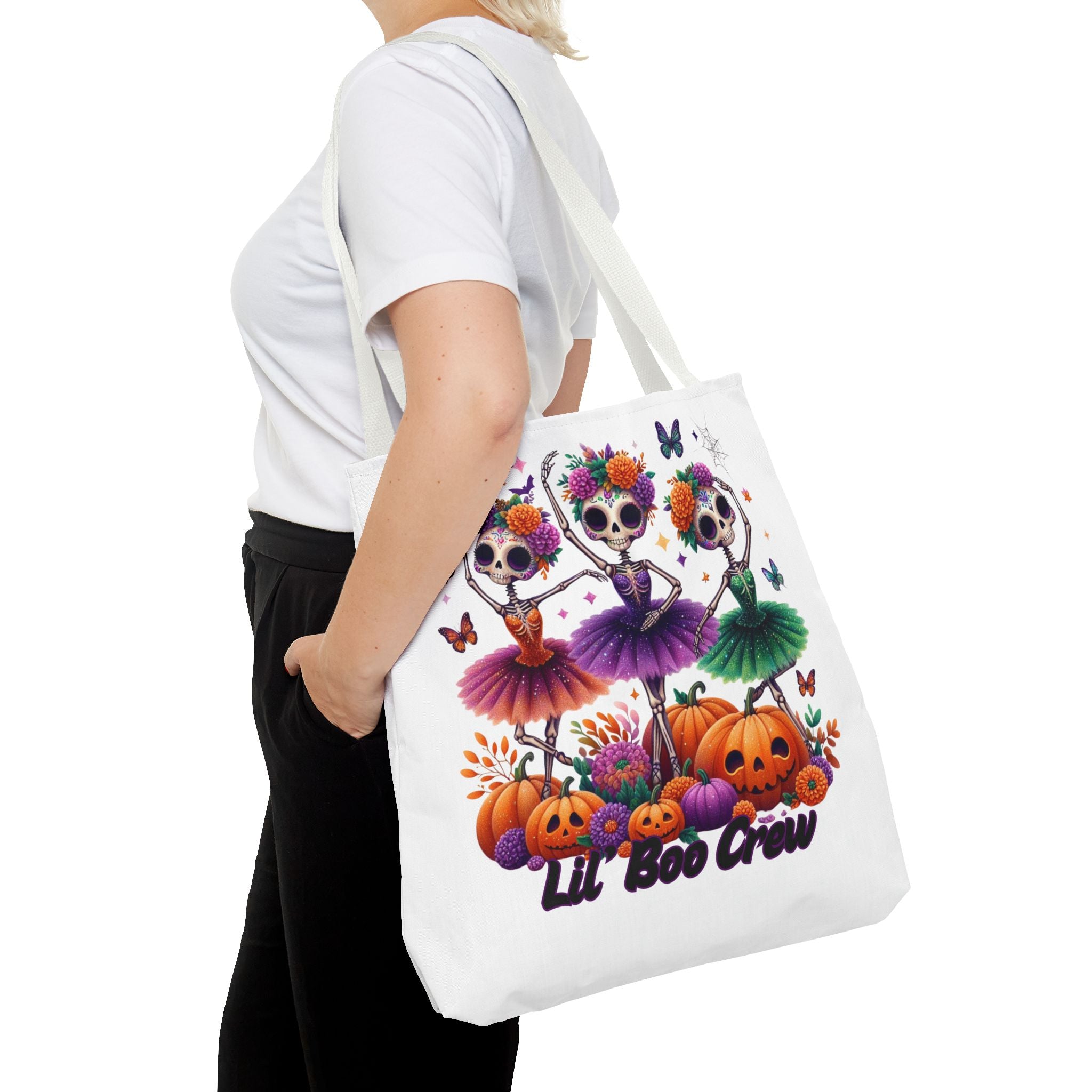 Halloween-Themed Tote Bag, Customizable Lil Boo Crew Halloween Tote, Spooky Gift Idea, Seasonal Shopping Bag, Fall Festival Accessory