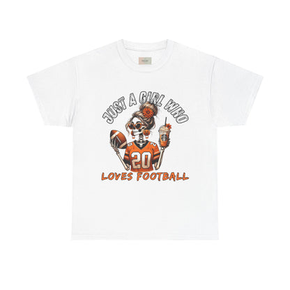 Just a Girl Who Loves Football Unisex Tee, Casual Sports T-Shirt, Football Fan Gift, Game Day Apparel, Fall Sports Top