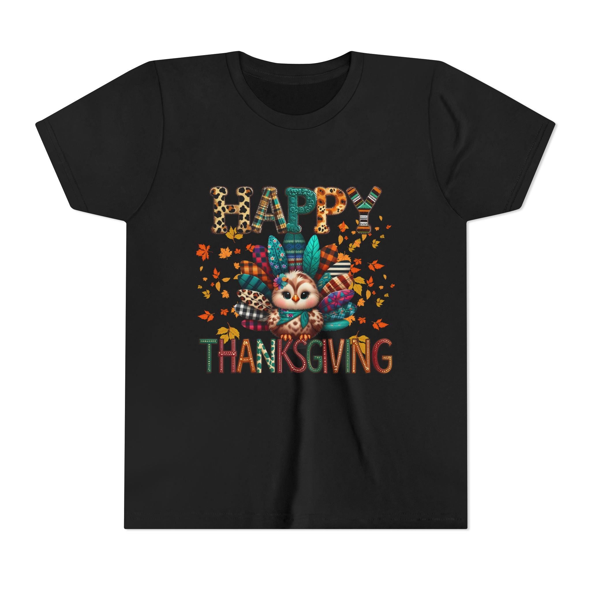 Thanksgiving Turkey Youth Tee, Kids Holiday Shirt, Autumn Graphic Tee, Family Thanksgiving Outfit, Cute Fall Apparel