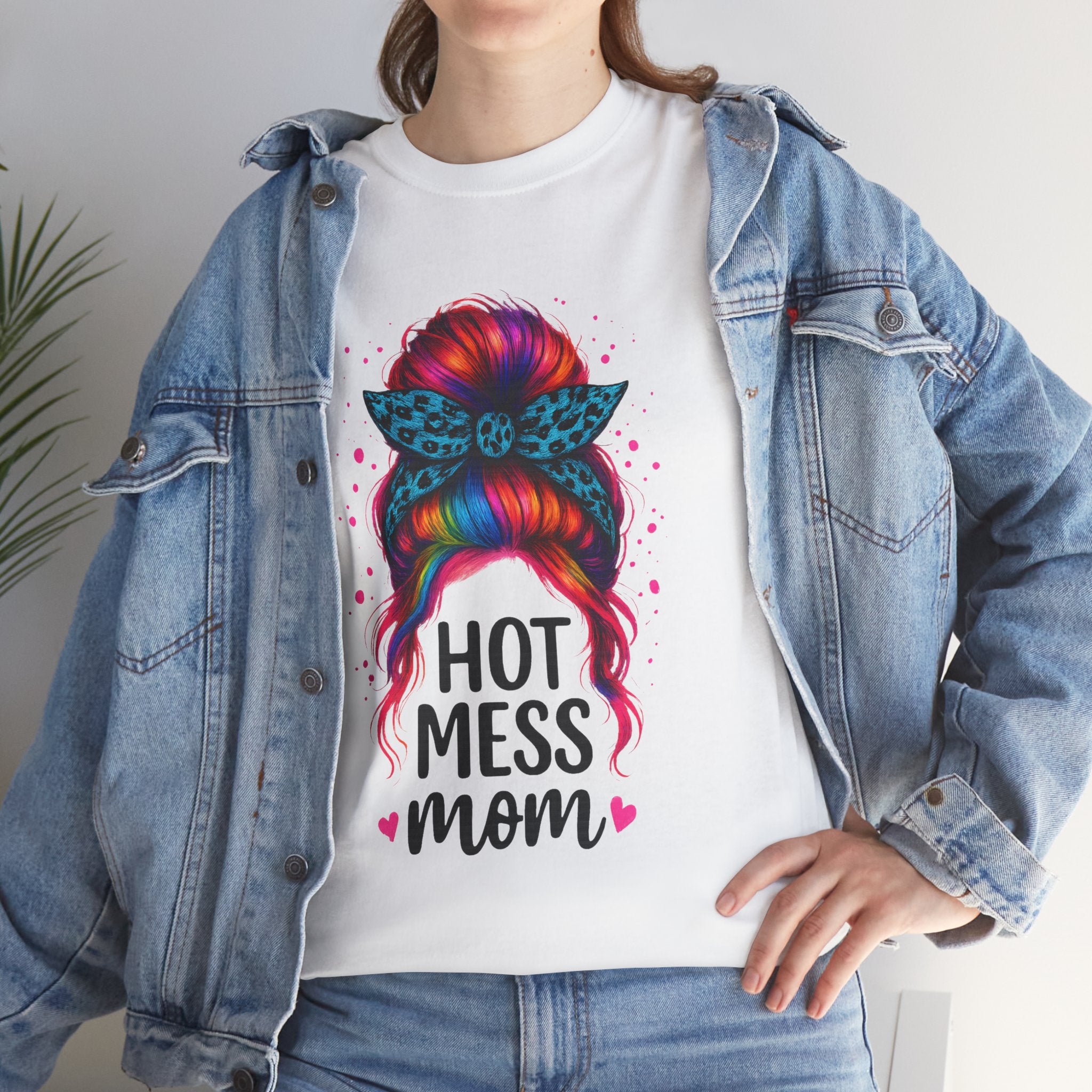 Hot Mess Mom Unisex Heavy Cotton Tee, Funny Mom Shirt, Gift for Mothers Day, Parody T-Shirt, Casual Wear, Trendy Graphic Tee