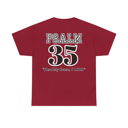 Unisex Heavy Cotton Tee with Psalm 35 Design, Faith-Based T-Shirt for Spirituality, Gift for Christians, Comfortable Everyday Wear, [...]