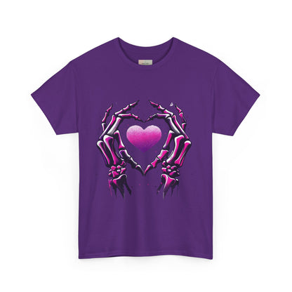 Skeleton Hands Heart Unisex Tee | Halloween Shirt, Gift for Gothic Lovers, Alternative Fashion, Casual Wear, Unique Graphic Tee