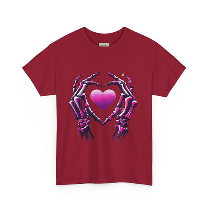 Skeleton Hands Heart Unisex Tee | Halloween Shirt, Gift for Gothic Lovers, Alternative Fashion, Casual Wear, Unique Graphic Tee