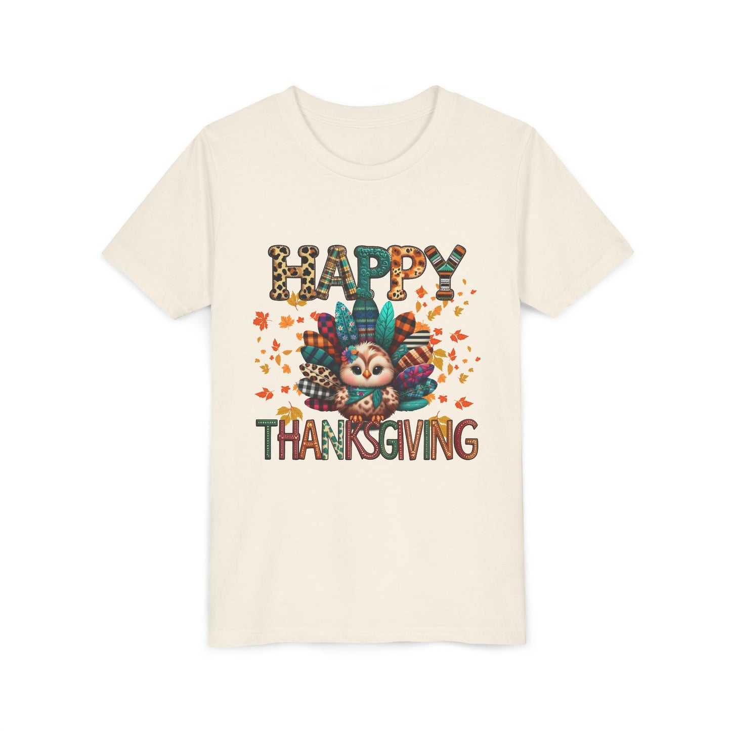 Thanksgiving Turkey Youth Tee, Kids Holiday Shirt, Autumn Graphic Tee, Family Thanksgiving Outfit, Cute Fall Apparel