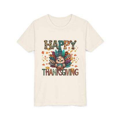 Thanksgiving Turkey Youth Tee, Kids Holiday Shirt, Autumn Graphic Tee, Family Thanksgiving Outfit, Cute Fall Apparel