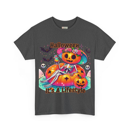 Halloween Lifestyle Unisex Heavy Cotton Tee, Spooky T-Shirt, Halloween Apparel, Festive Gift, Seasonal Wear