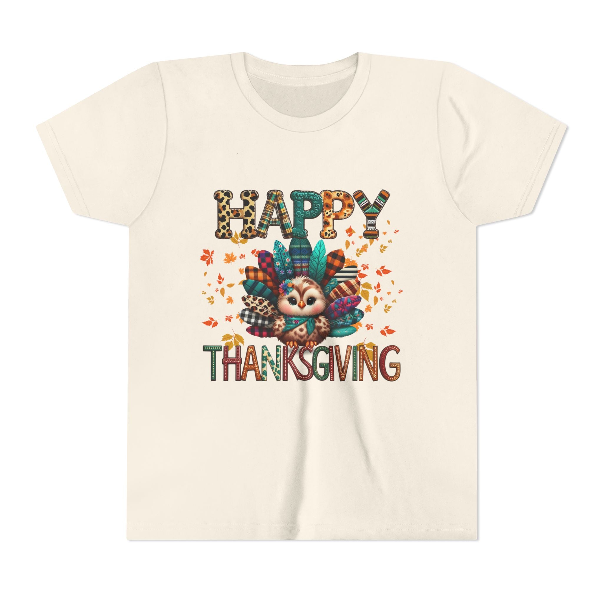 Thanksgiving Turkey Youth Tee, Kids Holiday Shirt, Autumn Graphic Tee, Family Thanksgiving Outfit, Cute Fall Apparel