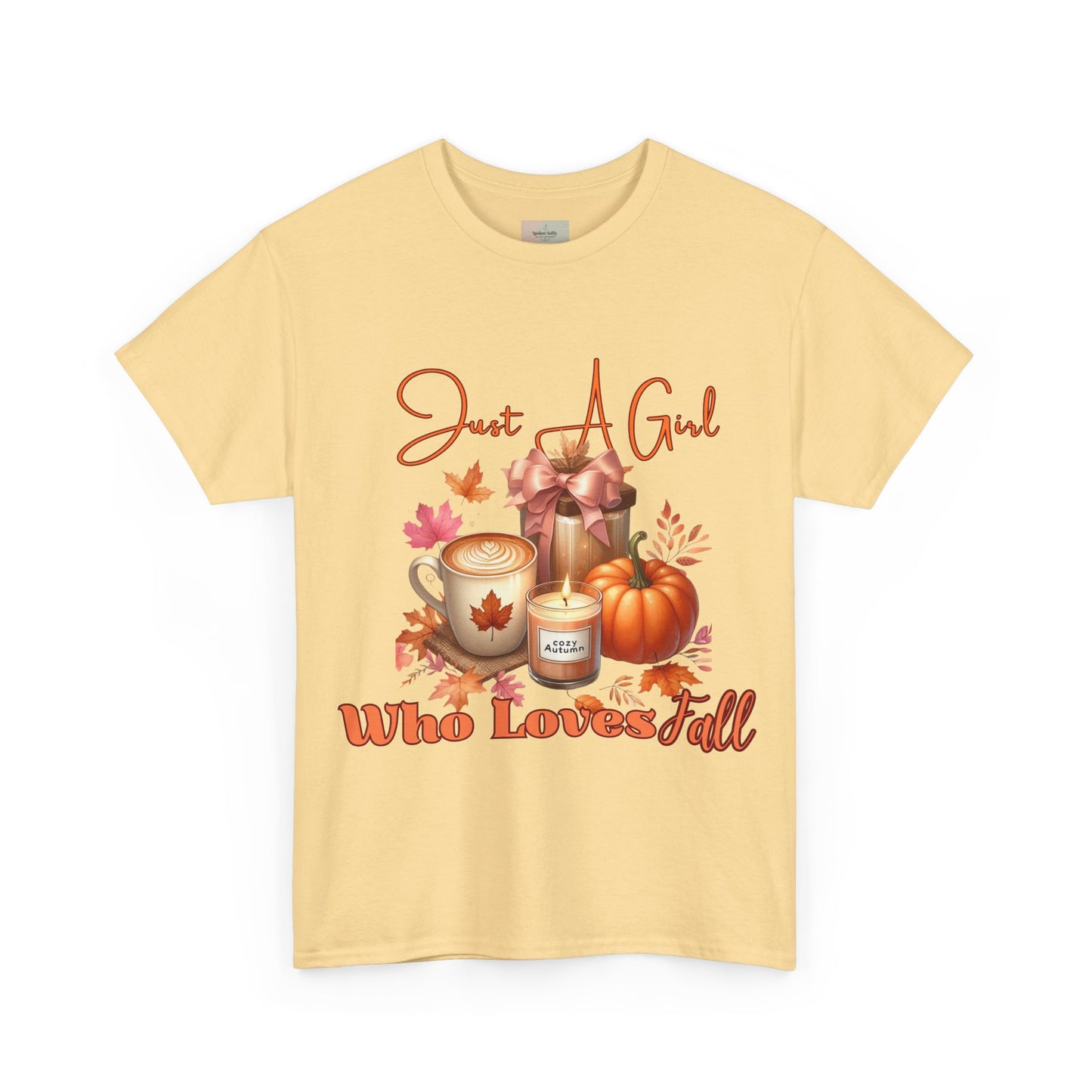 Just A Girl Who Like Fall Cotton Tee, Autumn T-Shirt, Seasonal Graphic Tee, Cozy Fall Apparel