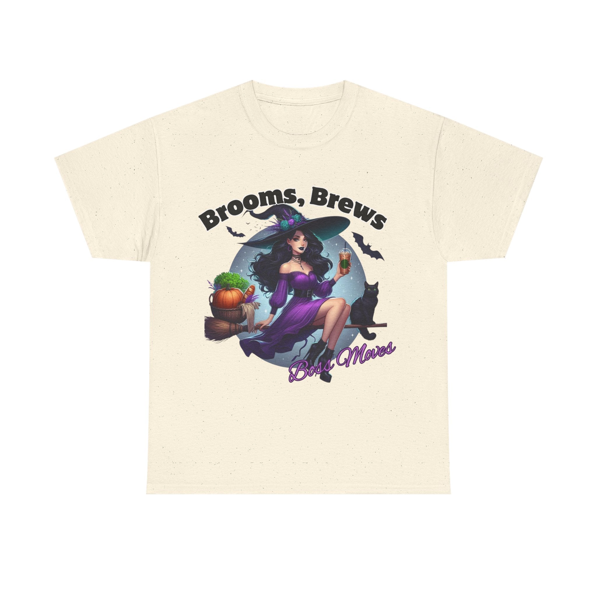 Brooms & Brews Halloween Tee, Unisex Shirt, Witch Craft Tee, Autumn Apparel, Spooky Season Outfit