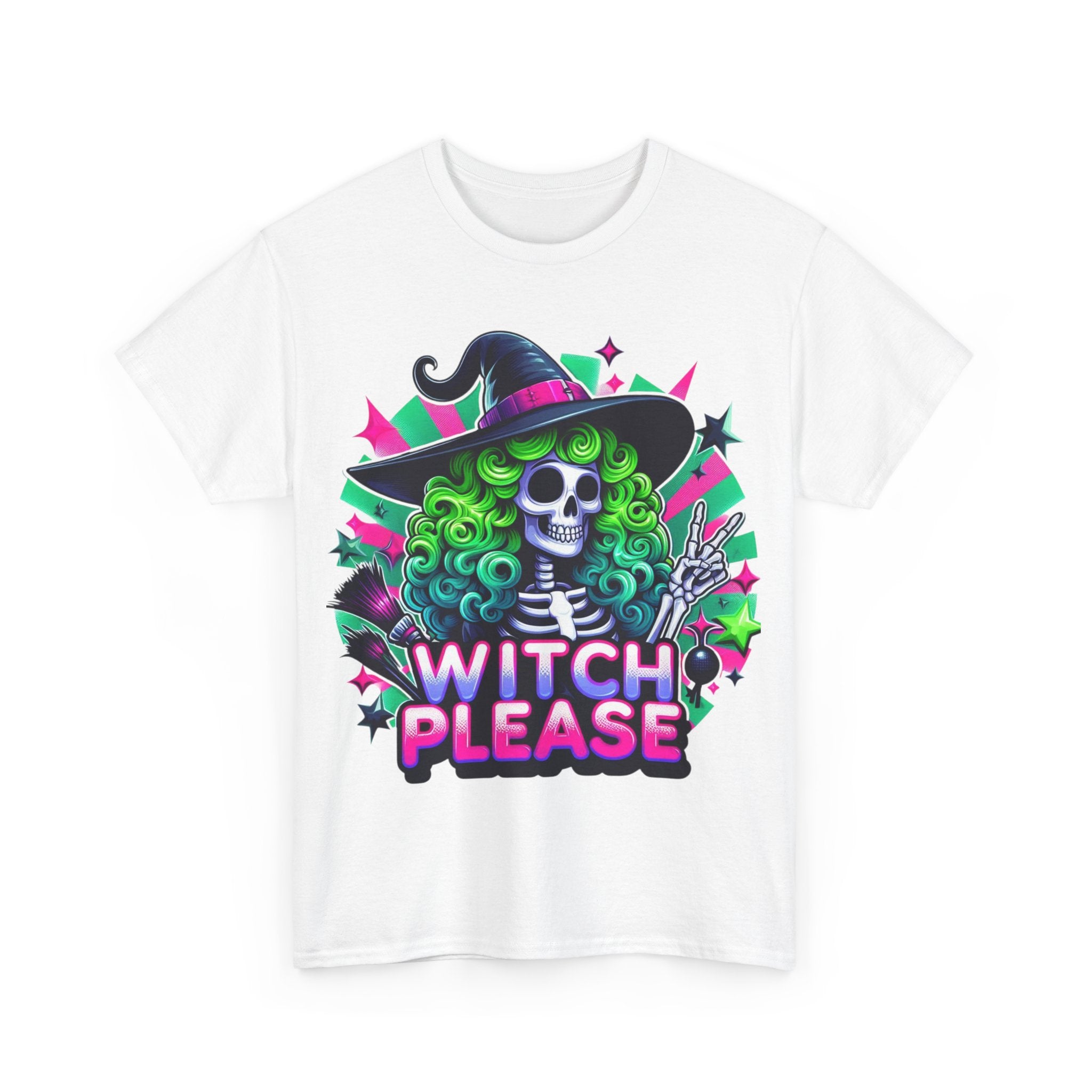 Witch Please Unisex Heavy Cotton Tee, Halloween Shirt, Spooky T-shirt, Unique Gift for Witches, Witchy Apparel