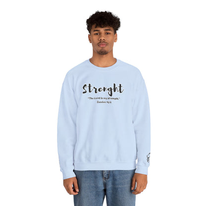 Strength Sweatshirt – The Lord Is My Strength Crewneck, Inspirational Christian Pullover, Faith-Based Unisex Apparel, Motivational Gift for Believers