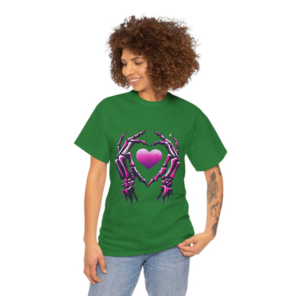 Skeleton Hands Heart Unisex Tee | Halloween Shirt, Gift for Gothic Lovers, Alternative Fashion, Casual Wear, Unique Graphic Tee
